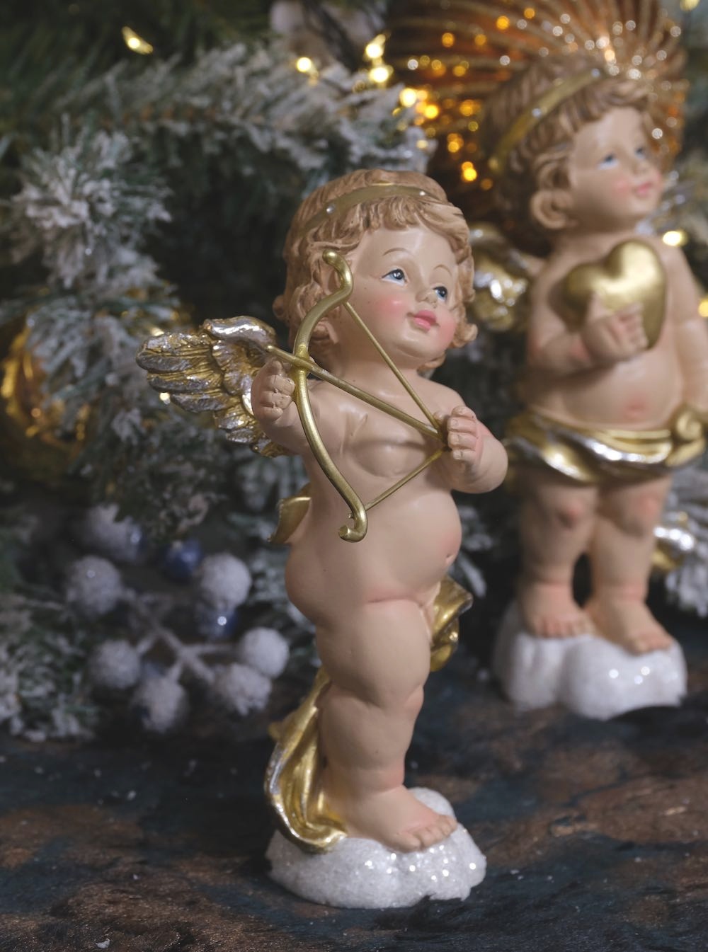 Engel mit Pfeil und Bogen Stehend – Gold – 15 cm K646682-c