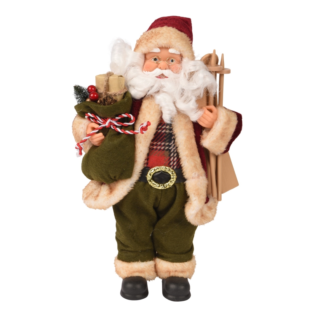 Großer stehender Weihnachtsmann mit Skiier - 30cm K547657