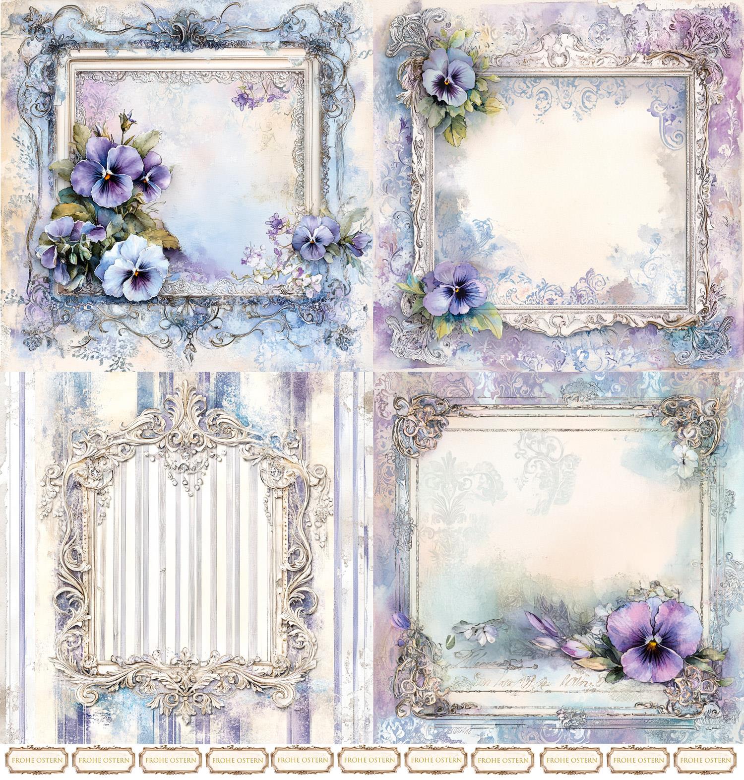 Designpapier "Pansies" 1 (Layla)