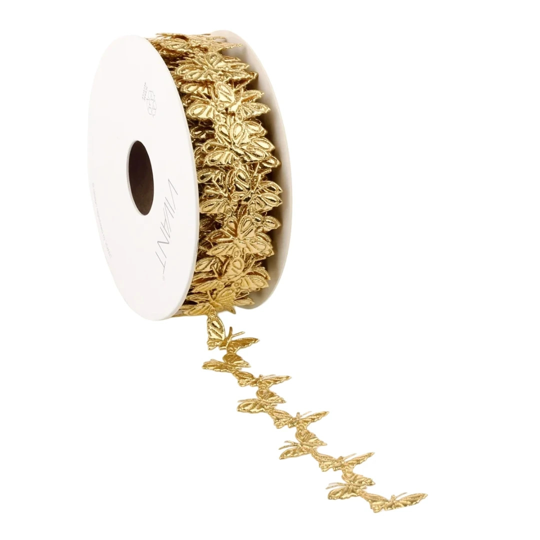 Dekoband "Schmetterling" - gelbgold V2384.1028.51 /