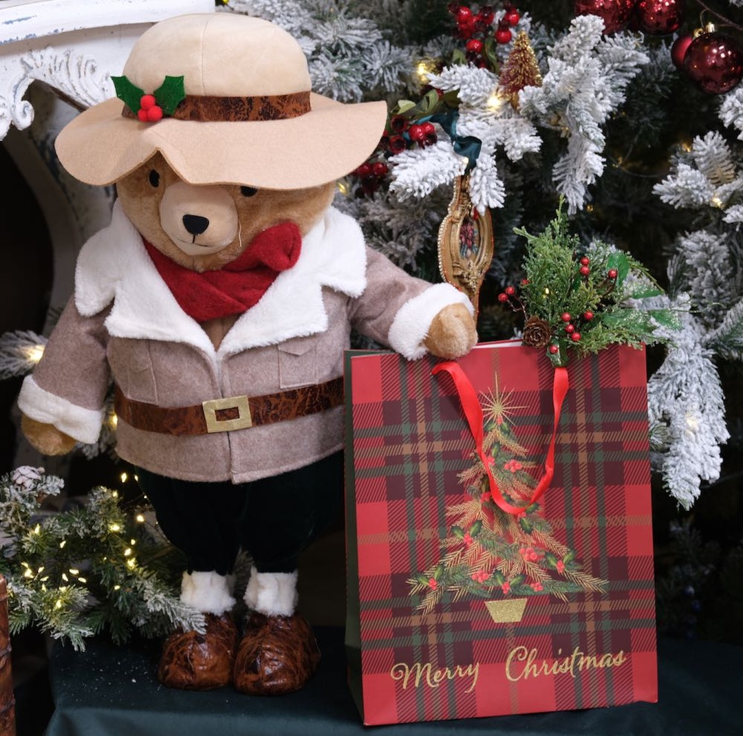 Geschenktüte "Merry Christmas" – Kariertes Design mit Weihnachtsbaum K461814