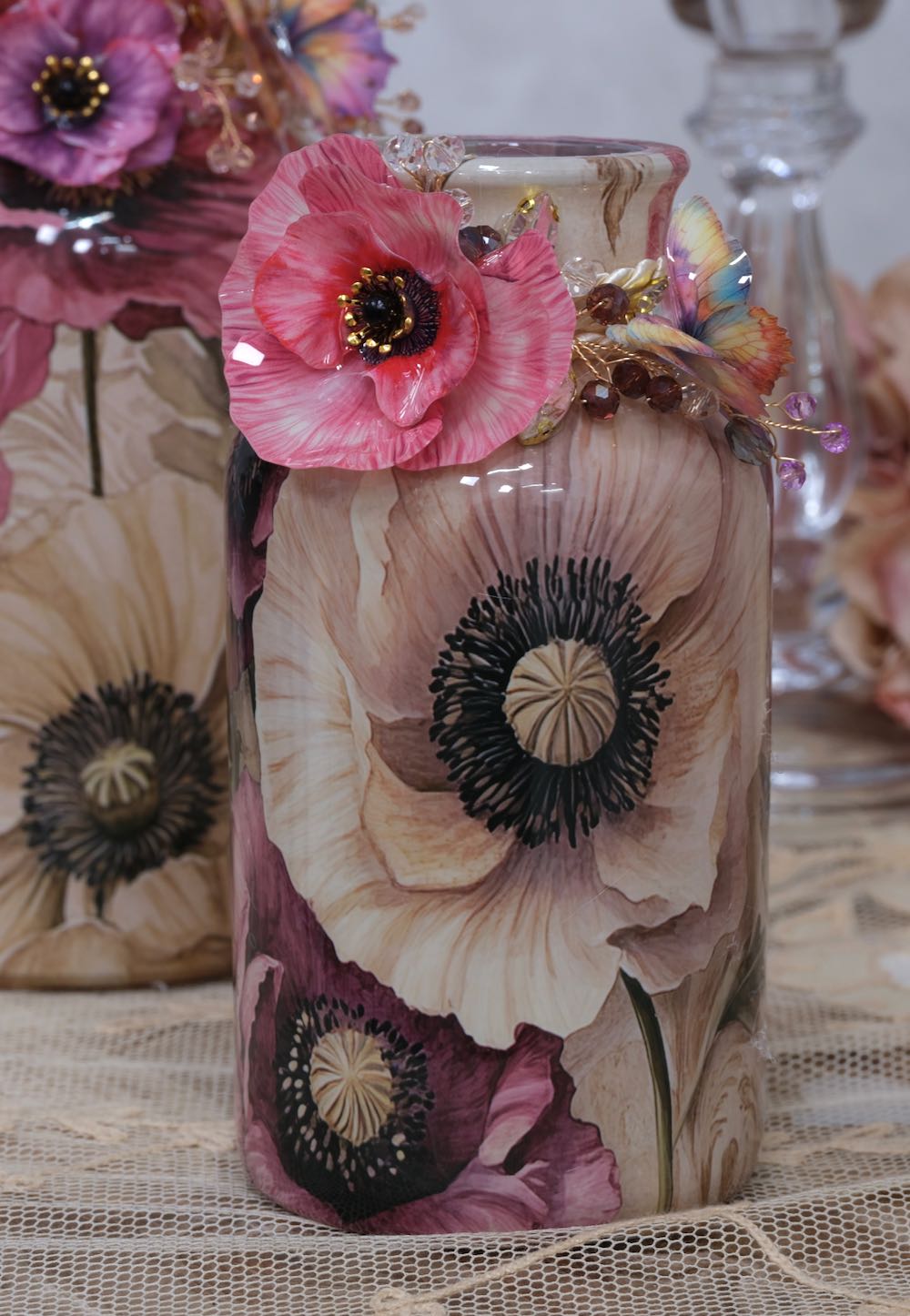 Mittelpunkte für Mohnblumen Schwarz/Gold - 20 Stk.
