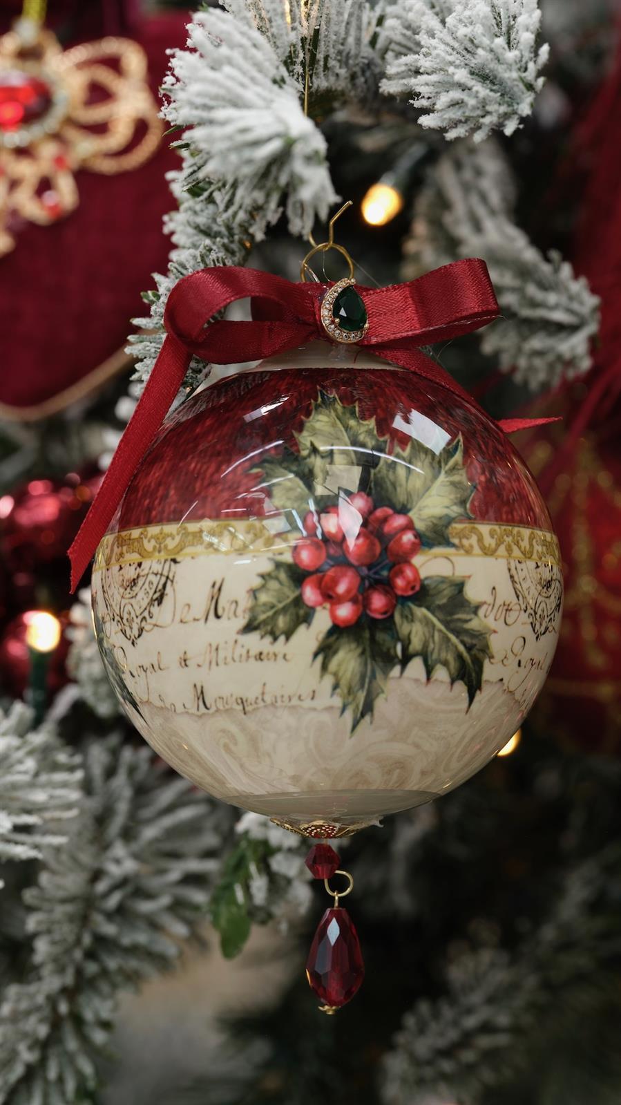 10 Weihnachtskugelanhänger - Rot