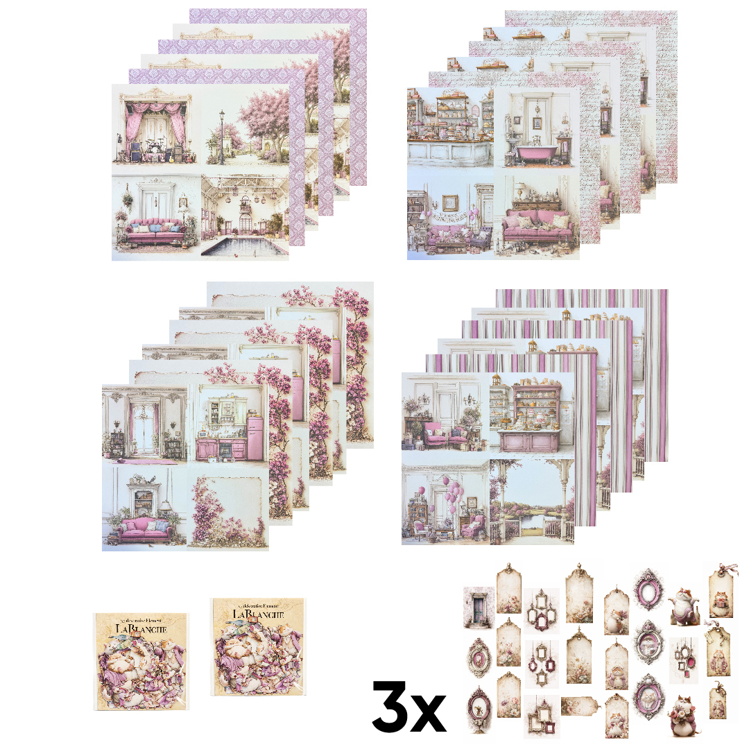 Papierset "Theodor" - 12x Papiere, 12x Tags, 2x Gelaserte Elemente LBA-Set19