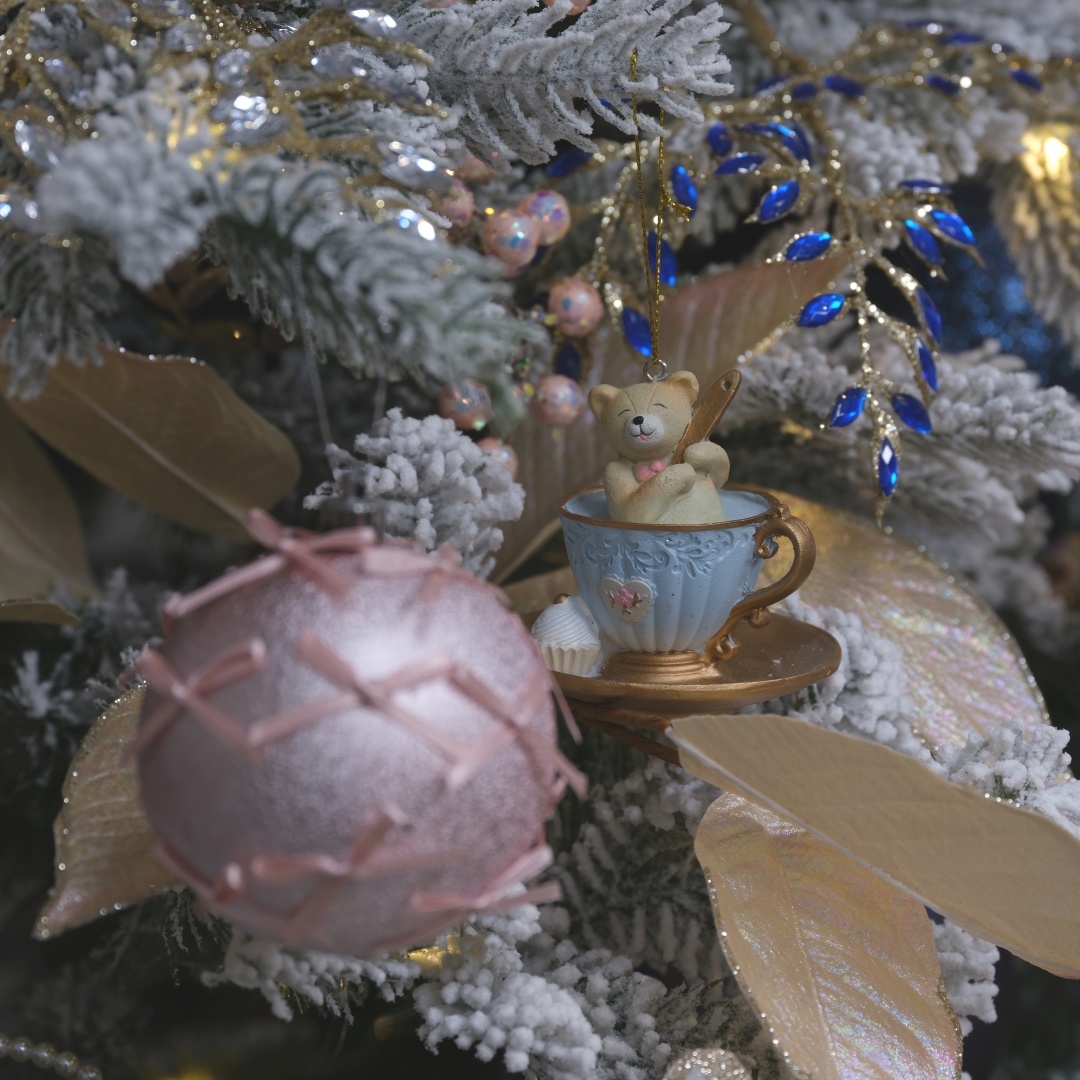 Weihnachtskugel Anhänger 8cm - Rosa K024862-b