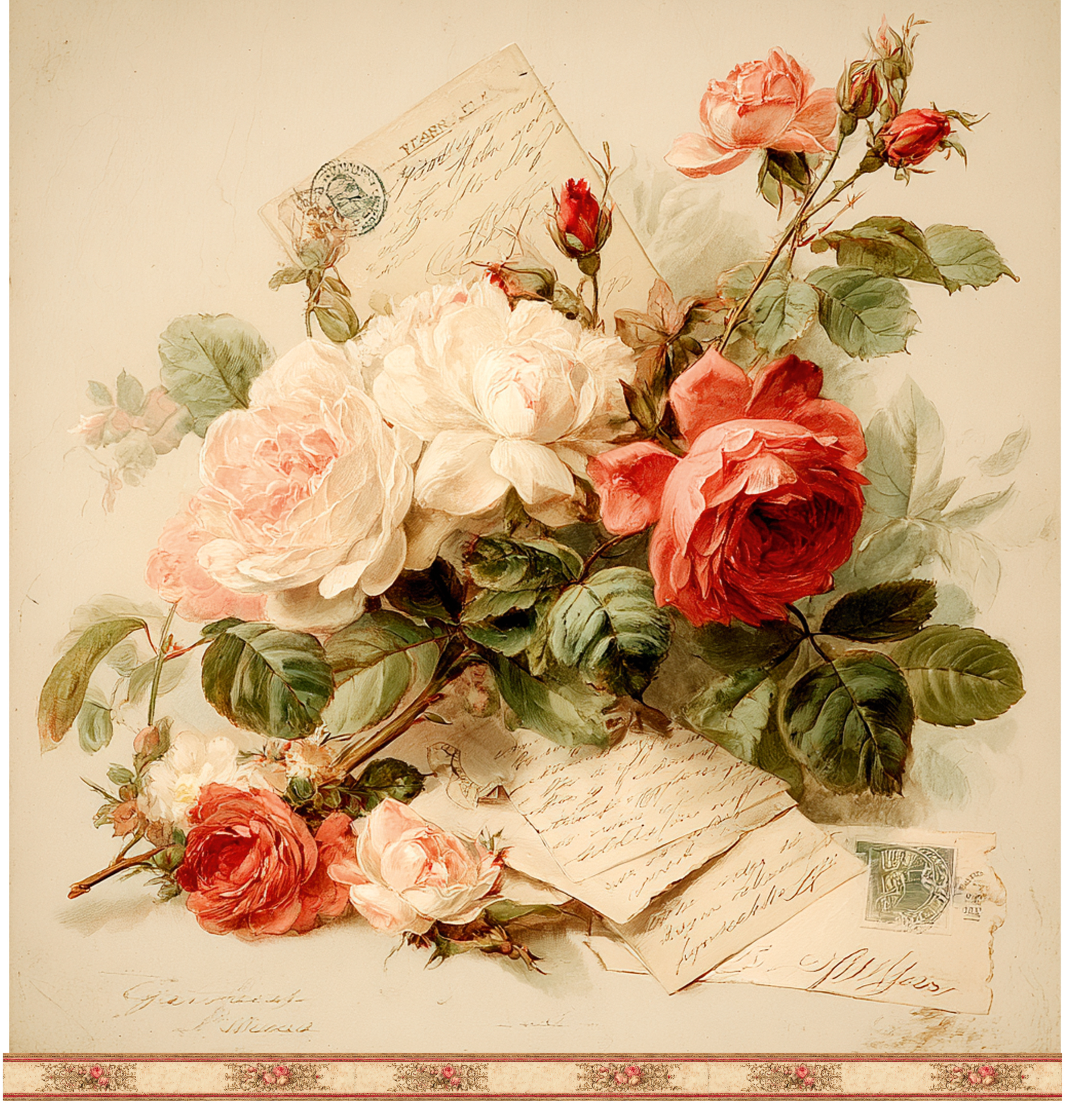 Designpapier "Roses" 2